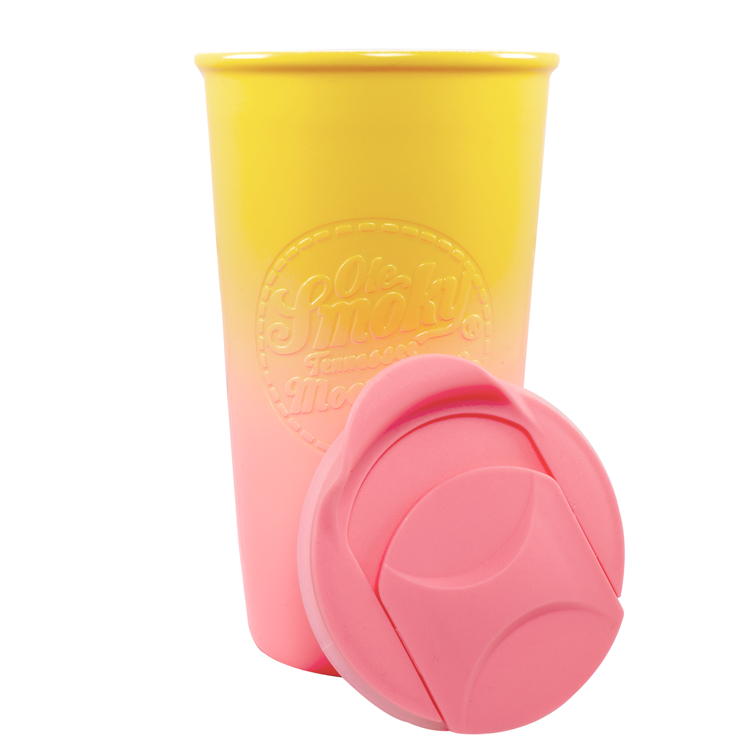 YELLOW AND PINK DEEP ETCH TUMBLER