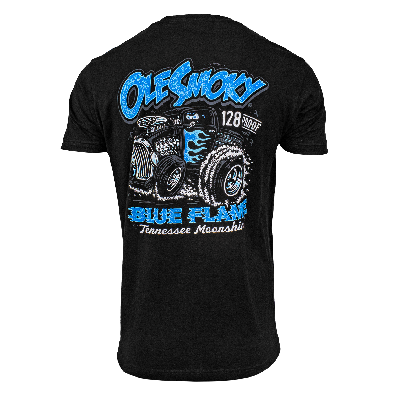 BLUE FLAME TRUCK TEE - BLACK
