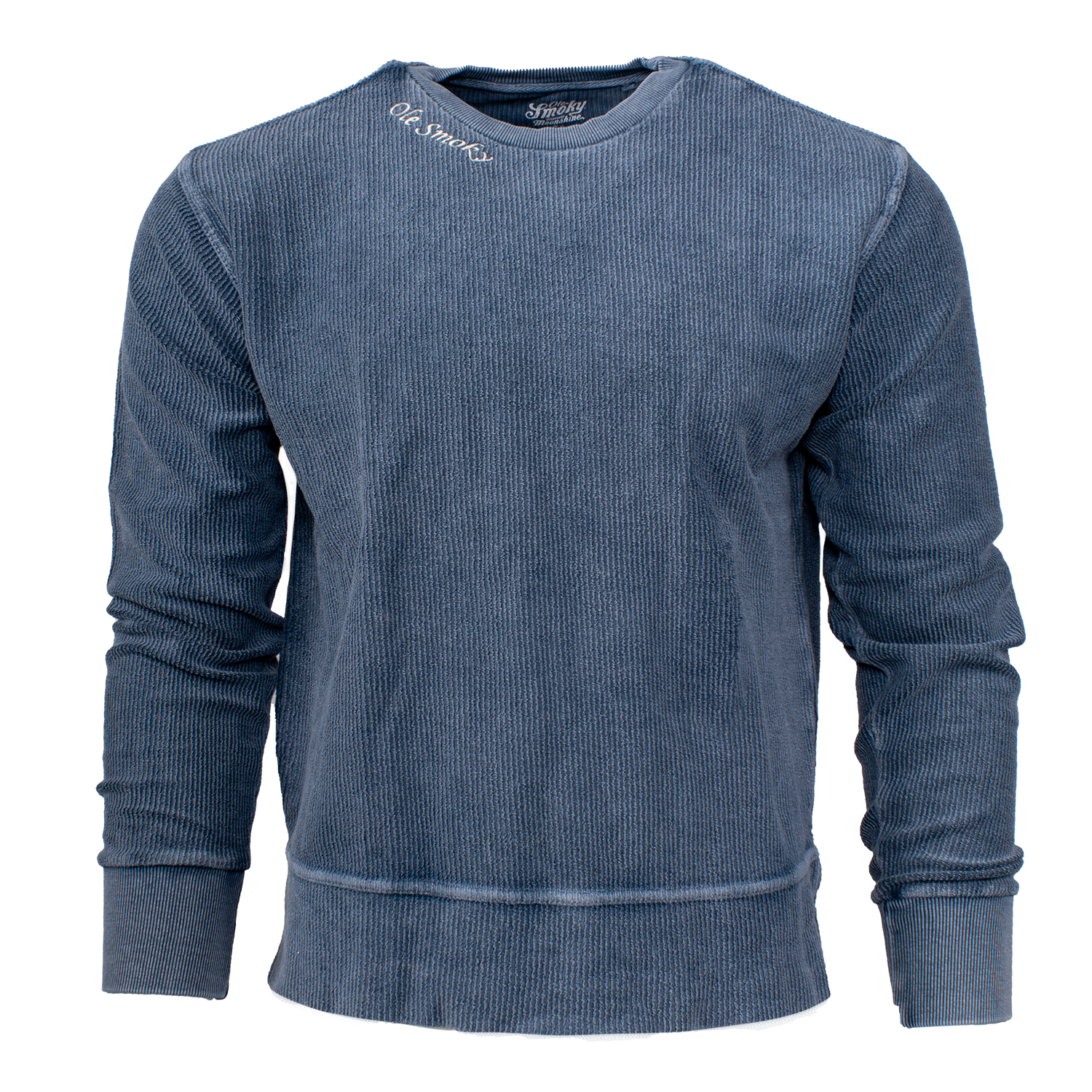 COMFY CORD DROP TAIL CREW - DENIM