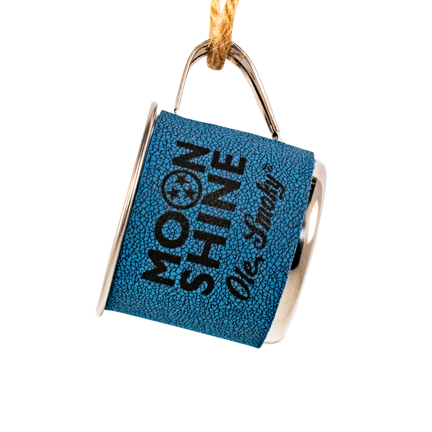 LEATHERETTE MINI CUP ORNAMENT - BLUE